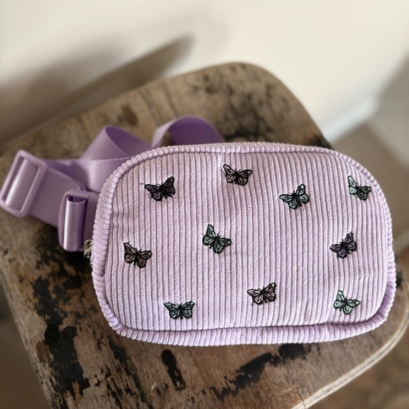 Handbags - Purple Crossbody Bag With Butterflies